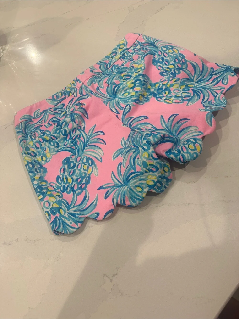Lilly Pulitzer Buttercup stretch shorts in Pelican Pink Beat the heat pineapples